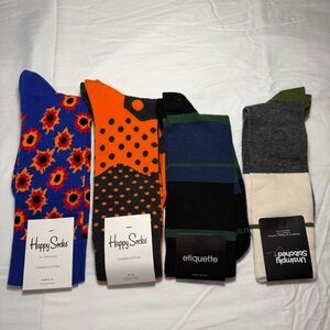 Happy Socks Men's Vibrant Geometric & Striped Socks